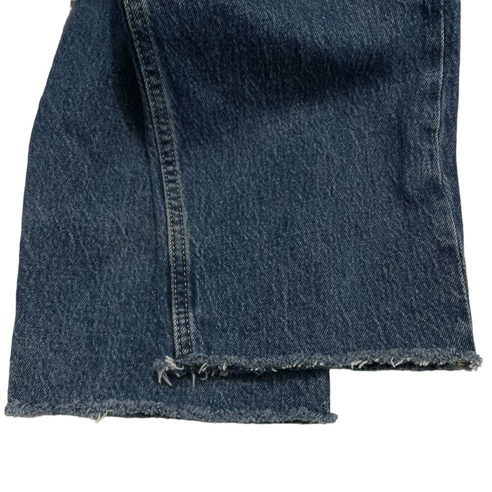 Free Assembly Jeans Size 10 Super High Rise Straight Distressed Raw Hem Womens - Picture 4 of 5